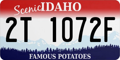 ID license plate 2T1072F