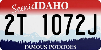 ID license plate 2T1072J