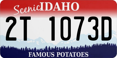 ID license plate 2T1073D