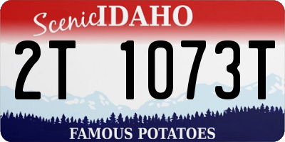 ID license plate 2T1073T