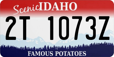 ID license plate 2T1073Z