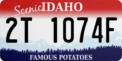 ID license plate 2T1074F