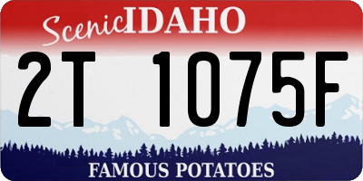 ID license plate 2T1075F