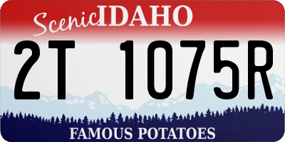 ID license plate 2T1075R