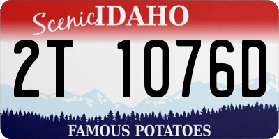 ID license plate 2T1076D