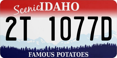 ID license plate 2T1077D