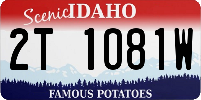 ID license plate 2T1081W
