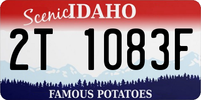 ID license plate 2T1083F