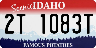 ID license plate 2T1083T