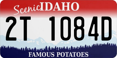 ID license plate 2T1084D