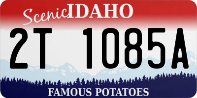 ID license plate 2T1085A