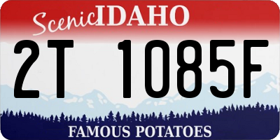ID license plate 2T1085F