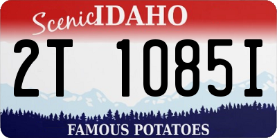 ID license plate 2T1085I
