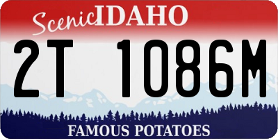 ID license plate 2T1086M