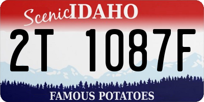 ID license plate 2T1087F