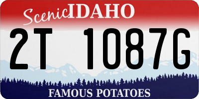 ID license plate 2T1087G