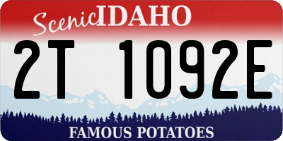 ID license plate 2T1092E