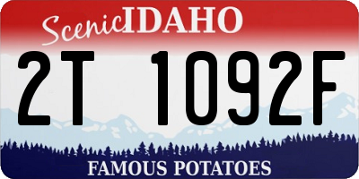 ID license plate 2T1092F