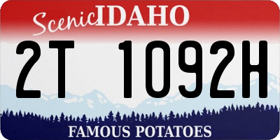 ID license plate 2T1092H
