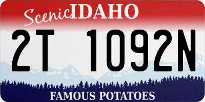 ID license plate 2T1092N
