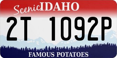 ID license plate 2T1092P