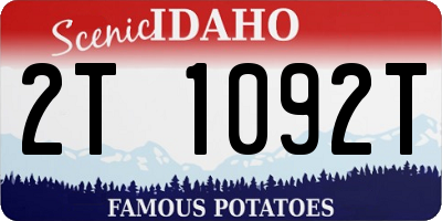 ID license plate 2T1092T