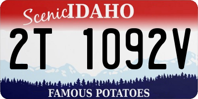 ID license plate 2T1092V