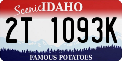 ID license plate 2T1093K
