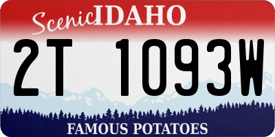 ID license plate 2T1093W