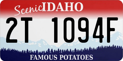 ID license plate 2T1094F