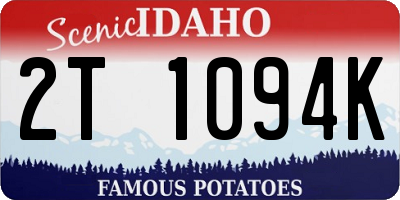 ID license plate 2T1094K
