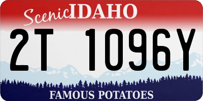 ID license plate 2T1096Y