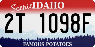 ID license plate 2T1098F