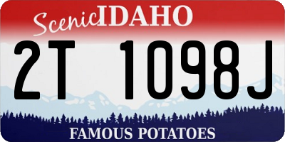 ID license plate 2T1098J