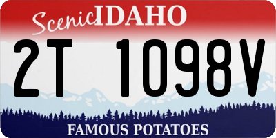 ID license plate 2T1098V