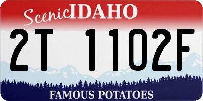 ID license plate 2T1102F