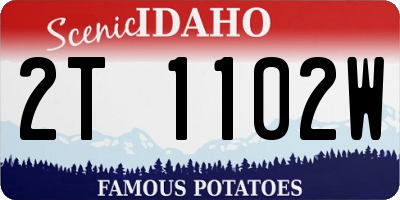 ID license plate 2T1102W