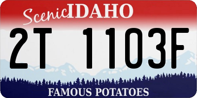 ID license plate 2T1103F