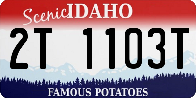 ID license plate 2T1103T