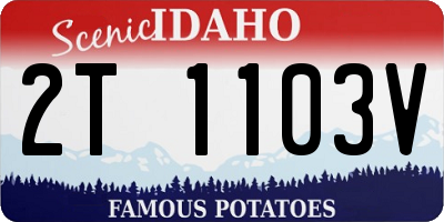 ID license plate 2T1103V