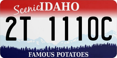 ID license plate 2T1110C