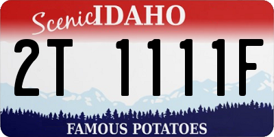 ID license plate 2T1111F