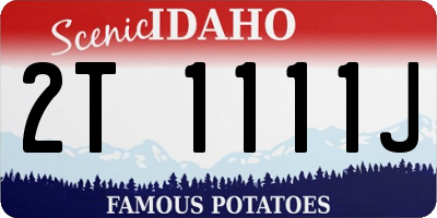 ID license plate 2T1111J