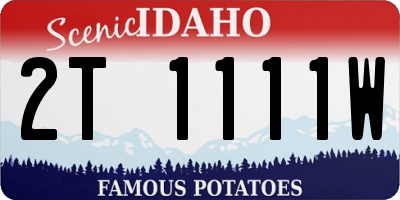 ID license plate 2T1111W
