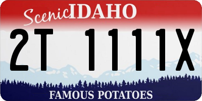 ID license plate 2T1111X