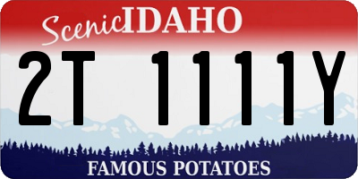 ID license plate 2T1111Y