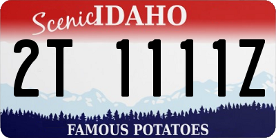 ID license plate 2T1111Z