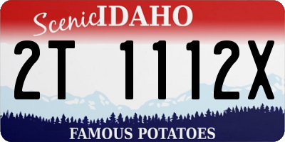 ID license plate 2T1112X