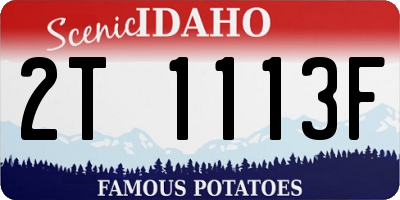 ID license plate 2T1113F