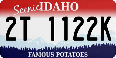 ID license plate 2T1122K
